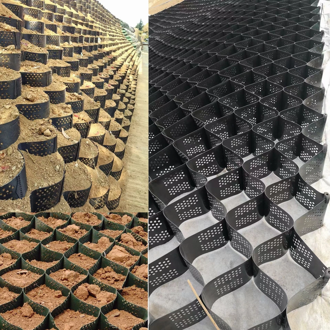 Honeycomb Gravel Stabilizer Grid Plastic HDPE Geocell / Geoweb / Geo Cell / Geo Web for Slop Soft Soil Foundation Protection