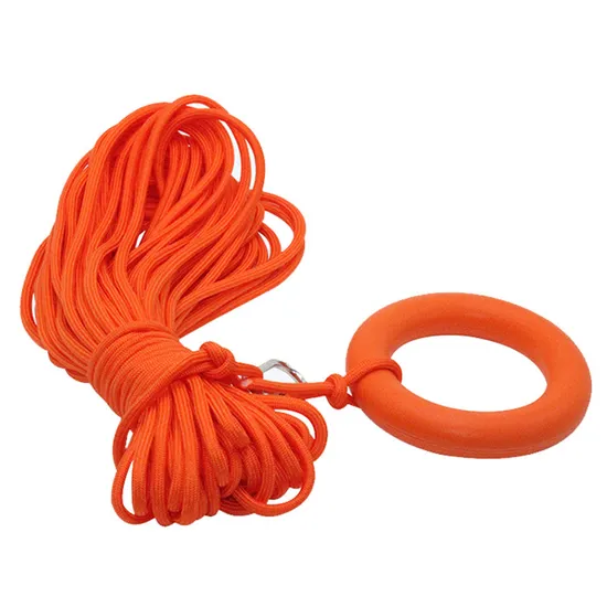 Cheap Orange 12mm Thickness Reflective Life Rope with Float Hook Ring 